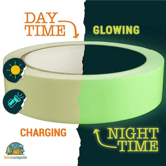 Glow in The Dark Tape–30ft x 1inch–Premium Industrial Grade Interior & Exterior - Picture 4 of 7